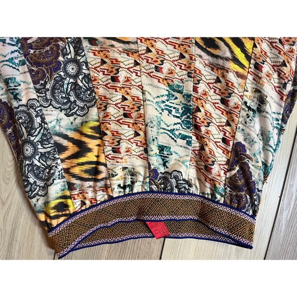 V Cristina vintage festival handkerchief colorful patchwork maxi skirt size am - Picture 3 of 5